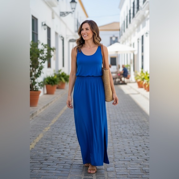 Caslon Dresses & Skirts - Caslon Royal Blue Gathered Dress